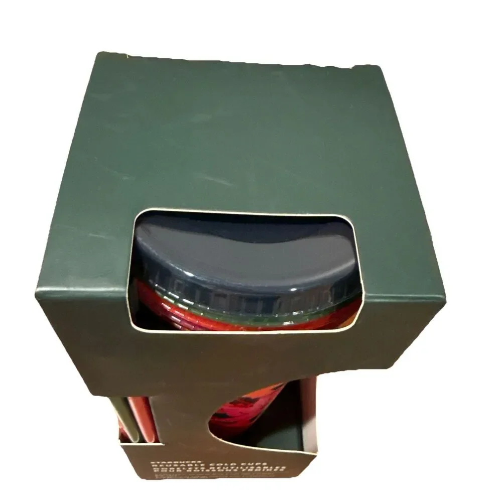 Starbucks NEW in Box Reusable Cold Cups Lids & Straws 24 Oz 5 Pieces Holiday